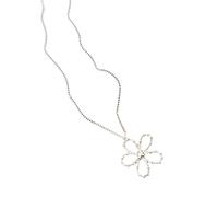 Ldabrye Collana alla moda in lega d'argento con design minimalista a forma di cuore, stile coreano, catena a strati con ciondolo a forma di cuore, One Size, come descritto, come descritto