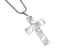 Ldabrye Collana con ciondolo a forma di crocifisso religioso, lunghezza regolabile, per uomini e donne, elegante simbolo della fede, accessorio per gioielli religiosi da uomo, One Size, come descritto