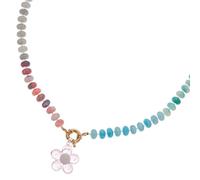 Ldabrye Collana multicolore con perline a forma di fiore, catena regolabile, per tutti i giorni, alla moda, alla moda, leggera e leggera, Misura unica, come descritto, come descritto