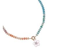 Ldabrye Collana multicolore con perline a forma di fiore, catena regolabile, per tutti i giorni, alla moda, alla moda, leggera e leggera, Misura unica, come descritto, come descritto