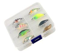 Ldabrye Confezione da 8 piccole esche da pesca con dettagli realistici, gancio affilato per spigole, trote, acqua salata, acqua dolce, pesca ad alto tasso di successo, esche da pesca