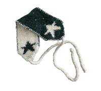 Ldabrye Copriorecchie modellati a forma di stella, caldi e morbidi, accessori invernali per donazioni sportive all'aria aperta, isolanti per orecchie a stella, verde e beige., Taglia unica