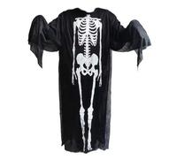 Ldabrye Costume da morte di Halloween per bambino ragazzo ragazza spaventoso stampa scheletro con maniche lunghe vestito da morte vestito per Halloween
