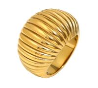 Ldabrye Delicati anelli a righe con pane grasso, pronti per feste, placcati oro o argento, gioielli in un semplice stile di pane grasso, gioielli color oro/argento, A, come descritto, come descritto