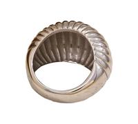 Ldabrye Delicati anelli a righe con pane grasso, pronti per feste, placcati oro o argento, gioielli in un semplice stile di pane grasso, gioielli color oro/argento, D, come descritto, come descritto