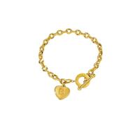 Ldabrye Elegante catena da polso creativa a forma di cuore in acciaio inox con chiusura a scatto sicura per l'uso quotidiano brillante gioielli a mano in acciaio inossidabile, Misura unica, come