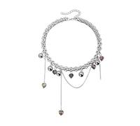 Ldabrye Elegante collana con ciondolo a forma di cuore e sfera, regalo moderno per lei, accessorio coordinato