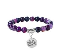 Ldabrye Elegante regolabile elastico Buddha Bead con Loto Charm Stretch Wristchain Accessori per donne uomini moda buddista braccialetto perline, One Size, come descritto