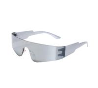 Ldabrye Eleganti e alla moda, stile punk, avvolgono intorno a occhiali da sole freddi per gli appassionati di sport all'aria aperta con lenti occhiali da sole per mountain bike, Argento