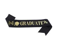 Ldabrye Fascia da spalla in morbido raso per lauree, per feste accademiche e liceo, Nero , Taglia unica