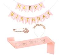 Ldabrye Fascia per capelli champagne Set di compleanno luminosa fascia di compleanno per feste decorazioni forniture fascia per capelli accessori per capelli per donne ragazze