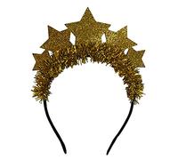 Ldabrye Fascia per capelli con glitter e stelle, fasce natalizie con tinsel per capelli, accessori per capelli per donne e ragazze, per feste creative di Capodanno