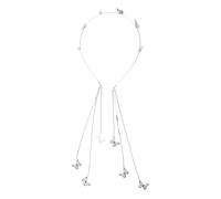 Ldabrye Fascia per capelli con strass, fascia per capelli a farfalla, brillante e lunga, con nappa, fascia sottile per ragazze, accessorio per capelli per donne e ragazze