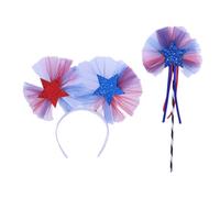 Ldabrye Fascia per capelli glitterata con stella di luglio, unisex, per bambini, per bancarelle e mercati, con stella glitterata, accessorio per capelli per donne e ragazze
