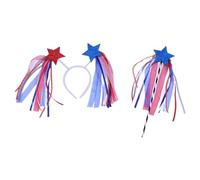 Ldabrye Fascia per capelli glitterata con stella di luglio, unisex, per bambini, per bancarelle e mercati, con stella glitterata, accessorio per capelli per donne e ragazze