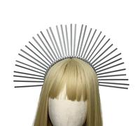 Ldabrye Fascia per capelli gotica con corone per concorsi di fine anno, fascia per capelli con angelo per addio al nubilato, accessori per capelli per donne e ragazze