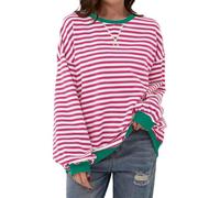 Ldabrye Felpe oversize da donna a blocchi di colore girocollo a maniche lunghe pullover top camicie alla moda top autunno vestiti regalo autunno moda camicie a maniche lunghe