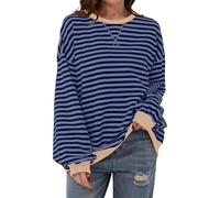 Ldabrye Felpe oversize da donna a blocchi di colore girocollo a maniche lunghe pullover top camicie alla moda top autunno vestiti regalo autunno moda camicie a maniche lunghe