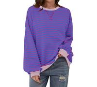 Ldabrye Felpe oversize da donna a blocchi di colore girocollo a maniche lunghe pullover top camicie alla moda top autunno vestiti regalo autunno moda camicie a maniche lunghe