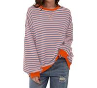 Ldabrye Felpe oversize da donna a blocchi di colore girocollo a maniche lunghe pullover top camicie alla moda top autunno vestiti regalo autunno moda camicie a maniche lunghe