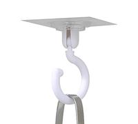 Ldabrye Ganci in bianco, grigio, nero, adesivo resistente per soffitto, nessun danno, non c'è bisogno di inchiodare e forare il gancio per la casa