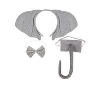 Ldabrye Il set di costumi da elefante di Halloween include fascia per orecchie, coda, papillon, guanto e gonna, per bambini e adulti, in poliestere