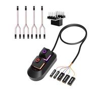 Ldabrye Interruttori di alimentazione esterni e pulsante di riavvio per PC con retroilluminazione a colori Splitter meccanico Funzionalità Pc Case Cavo di prolunga