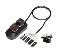 Ldabrye Interruttori di alimentazione esterni e pulsante di riavvio per PC con retroilluminazione a colori Splitter meccanico Funzionalità Pc Case Cavo di prolunga