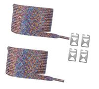 Ldabrye Lacci elastici scintillanti metallici non legati per scarpe da ginnastica stringa di scarpe con metallo nascosto per studenti e adulti senza nodo lacci delle scarpe, Colore perla, Taglia unica