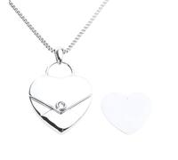 Ldabrye Medaglione con busta Collana con ciondolo girocollo a cuore Collana con messaggio segreto Girocollo Medaglione in acciaio inossidabile