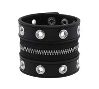 Ldabrye Moderno, ampia larghezza, unisex, con chiusure a cerniera e borchie in metallo stile punk, fascia larga per abiti casual da festa, Misura unica, come descritto