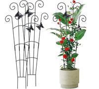 Ldabrye Paletto da giardino in metallo per piante d'appartamento rampicanti in vaso, supportato da interni ed esterni, impilabile, piccolo per arrampicata interna