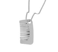 [Ldabrye] Pettine Pendente Collana di lunghezza regolabile Collana in acciaio inossidabile con texture del collo Gioiello adatto per diverse occasioni