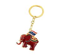 Ldabrye Portachiavi a forma di elefante con bandiera della celebrazione ispirato alla Thai, perfetto per viaggi, souvenir e regalo della cultura thailandese, Rosso, Taglia unica