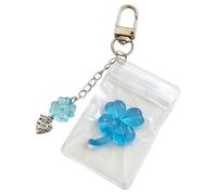 Ldabrye Portachiavi in resina a forma di quadrifoglio, accessorio per cellulare, elegante per borse o veicoli, portachiavi in resina gelatina coreana, Viola, Taglia unica