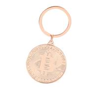 Ldabrye Portachiavi unico a tema Cryptos con simbolo decorativo in metallo accessorio perfetto per moneta digitale Blockchain souvenir portachiavi, Oro rosa, Taglia unica