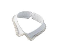 Ldabrye Risvolto incrostato perle per maglione vestito gioiello camicia decorativa e accessori per abiti rimovibile falso elegante staccabile, bianco, Taglia unica