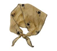 Ldabrye Sciarpa ricamata floreale compatta design pieghevole foulard multiuso avvolgere la testa piccola scialle o copertura del collo traspirante attività all'aperto copertura della testa