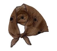 Ldabrye Sciarpa ricamata floreale compatta design pieghevole foulard multiuso avvolgere la testa piccola scialle o copertura del collo traspirante attività all'aperto copertura della testa