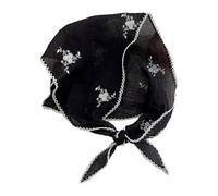 Ldabrye Sciarpa ricamata floreale compatta design pieghevole foulard multiuso avvolgere la testa piccola scialle o copertura del collo traspirante attività all'aperto copertura della testa