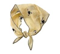 Ldabrye Sciarpa ricamata floreale compatta design pieghevole foulard multiuso avvolgere la testa piccola scialle o copertura del collo traspirante attività all'aperto copertura della testa