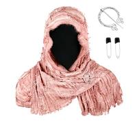 Ldabrye Sciarpa sciamani post apocalittico sciamani cappuccio costume medievale fascia con cappuccio con spilla vichinga per Halloween Cosplay sciarpa post-apocalittica sciamano cappuccio, CST094PK