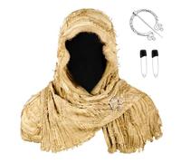 Ldabrye Sciarpa sciamani post apocalittico sciamani cappuccio costume medievale fascia con cappuccio con spilla vichinga per Halloween Cosplay sciarpa post-apocalittica sciamano cappuccio, CST094YL