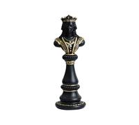 Ldabrye Scultura di cavallo del re della statua di scacchi nero/bianca per la decorazione sofisticata della casa e dell'ufficio Decorazione classica che progetta l'ornamento decorativo