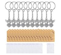 Ldabrye Set di 30 portachiavi a forma di angelo religioso, per battesimo, prima comunione, regali con sacchetti in organza ed etichette di ringraziamento per la prima comunione