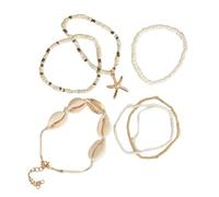 Ldabrye Set di 7 perline delicate confortevoli gioielli da polso in resina e struttura a conchiglia, per persone in cerca di persone alla moda