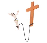 Ldabrye Simbolo delle FEDI Religiose Croce Legno Dipinta A Mano con Bungee Jumping Scultura Gesù Cristo Ornamenti Decorativi per Casa