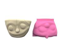 Ldabrye Stampo creativo in silicone per fioriera con volto umano, elegante stampo per gli appassionati e il giardino