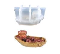 Ldabrye Stampo in silicone per resina, nave da guerra in miniatura, ornamento da scrivania, stampo in silicone a forma di nave da guerra