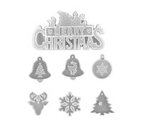 Ldabrye Stampo in silicone per resina, resina epossidica, decorazione natalizia con lettere di Babbo Natale